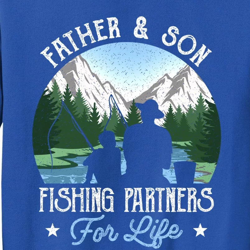 Father Son Fishing Partners Funny Fish Dad Fathers Day Gift Tall Sweatshirt