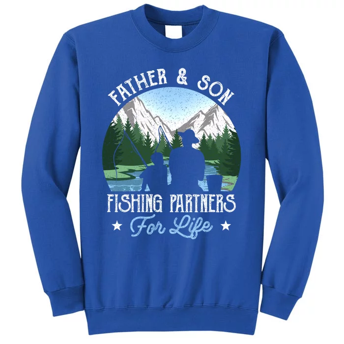 Father Son Fishing Partners Funny Fish Dad Fathers Day Gift Tall Sweatshirt