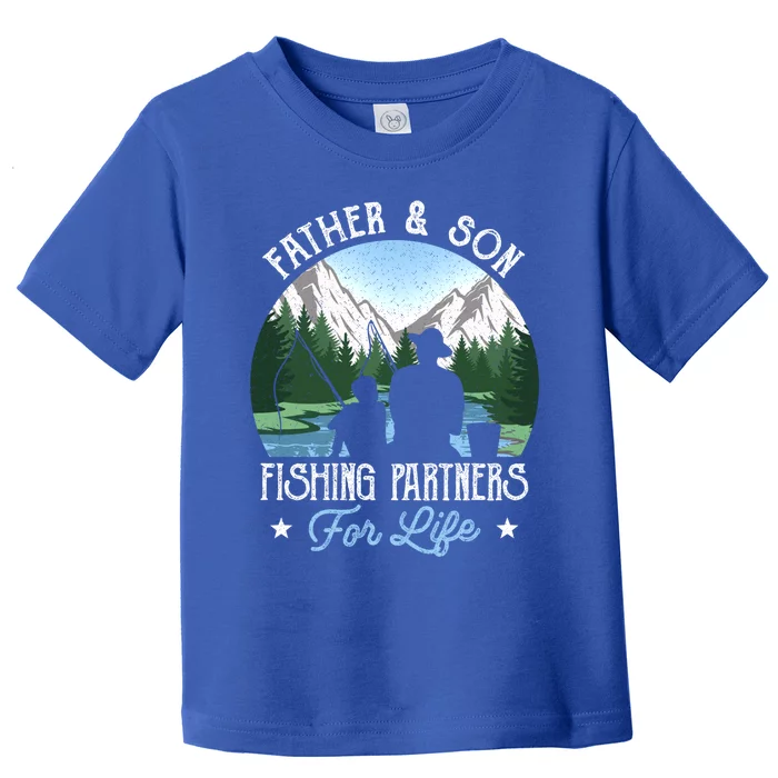 Father Son Fishing Partners Funny Fish Dad Fathers Day Gift Toddler T-Shirt