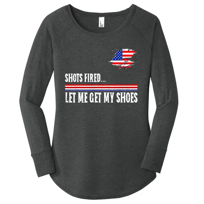 Funny Shots Fired Let Me Get My Shoes Women's Perfect Tri Tunic Long Sleeve Shirt