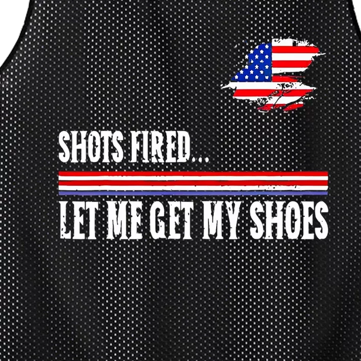 Funny Shots Fired Let Me Get My Shoes Mesh Reversible Basketball Jersey Tank