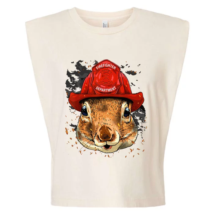 Firefighter Squirrel Fire Department Fireman Squirrel Lover Garment-Dyed Women's Muscle Tee