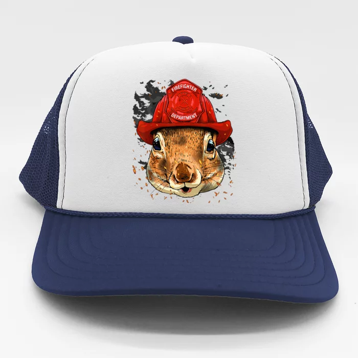 Firefighter Squirrel Fire Department Fireman Squirrel Lover Trucker Hat