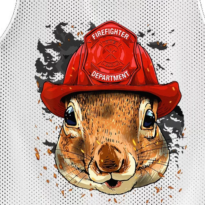 Firefighter Squirrel Fire Department Fireman Squirrel Lover Mesh Reversible Basketball Jersey Tank