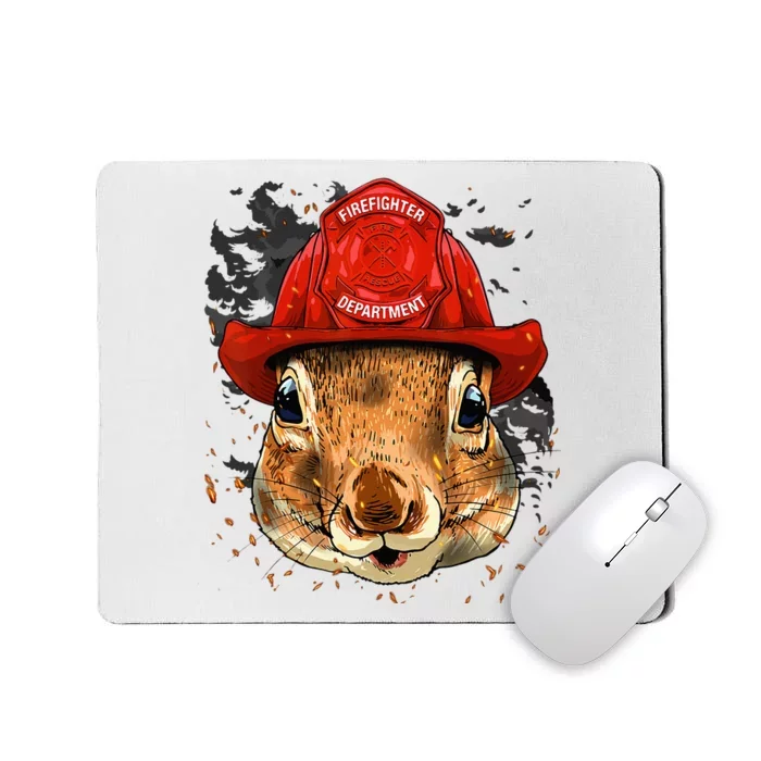 Firefighter Squirrel Fire Department Fireman Squirrel Lover Mousepad