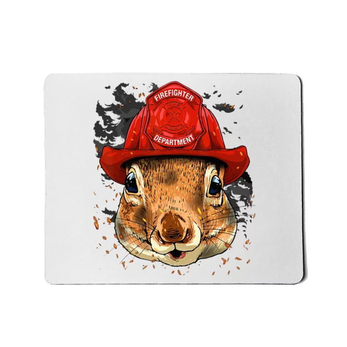 Firefighter Squirrel Fire Department Fireman Squirrel Lover Mousepad