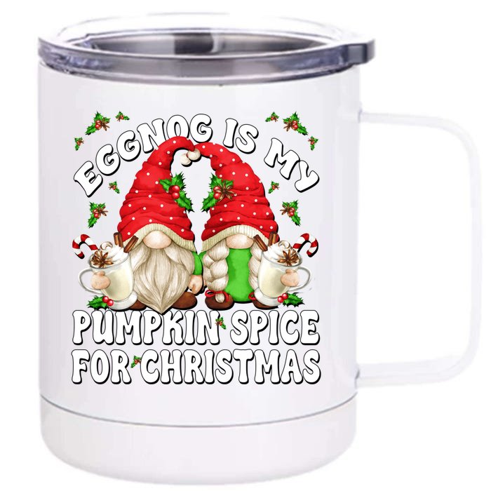 Funny Saying For Pumpkin Spice Lover Cute Christmas Gnome Gift Front & Back 12oz Stainless Steel Tumbler Cup