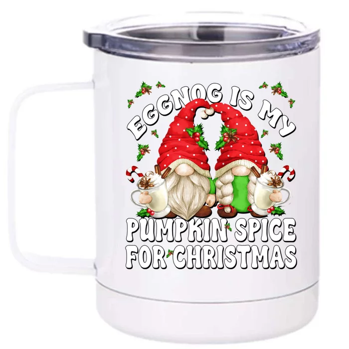 Funny Saying For Pumpkin Spice Lover Cute Christmas Gnome Gift Front & Back 12oz Stainless Steel Tumbler Cup