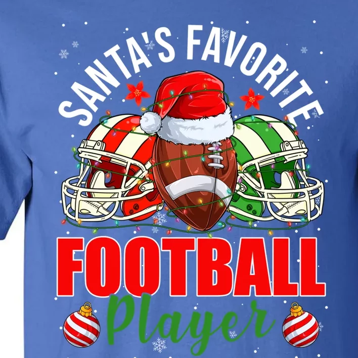 Funny SantaS Favorite Football Player Christmas Lights Xmas Gift Tall T-Shirt