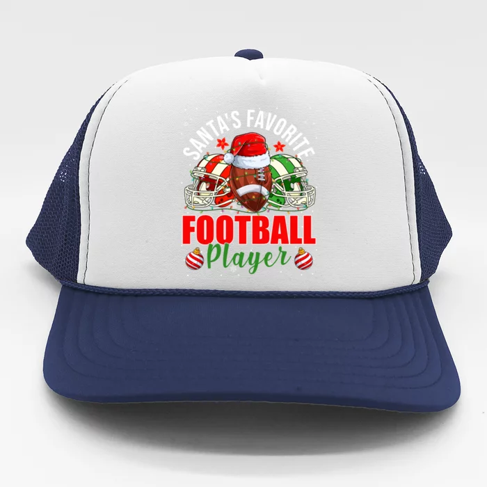 Funny SantaS Favorite Football Player Christmas Lights Xmas Gift Trucker Hat