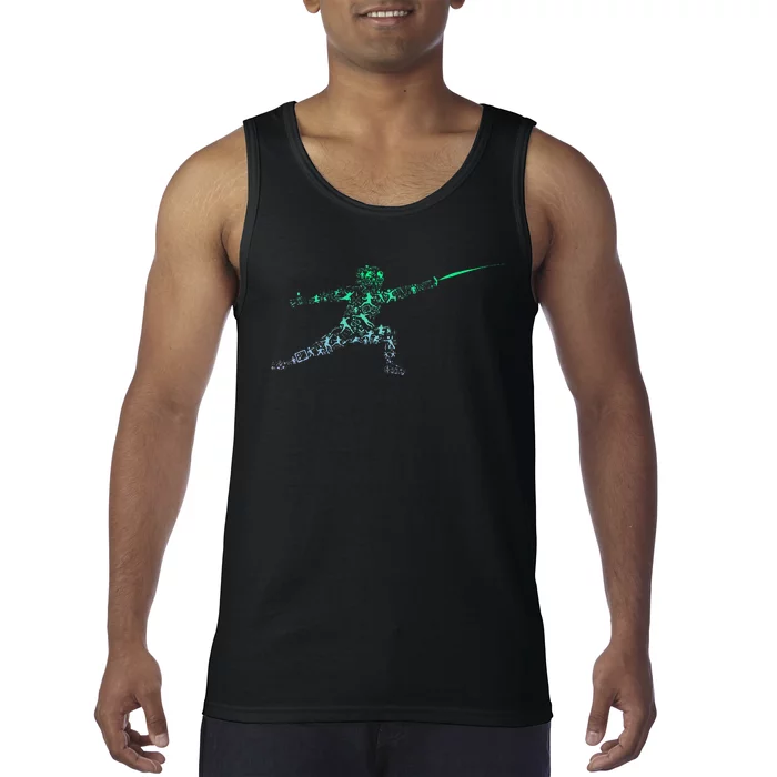 Fencing Stance For Fencer Swordfighting Tank Top