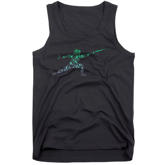 Fencing Stance For Fencer Swordfighting Tank Top