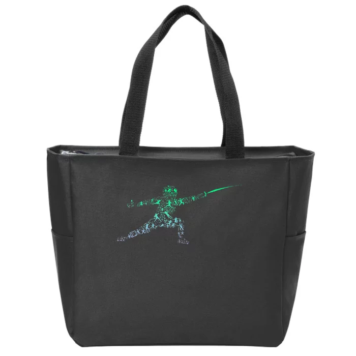 Fencing Stance For Fencer Swordfighting Zip Tote Bag