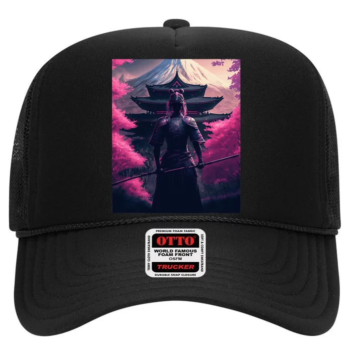 Female Samurai High Crown Mesh Trucker Hat