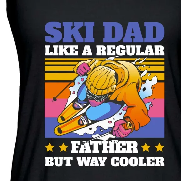 Funny Skiing Father Ski Dad Skiing Gift Ladies Essential Flowy Tank