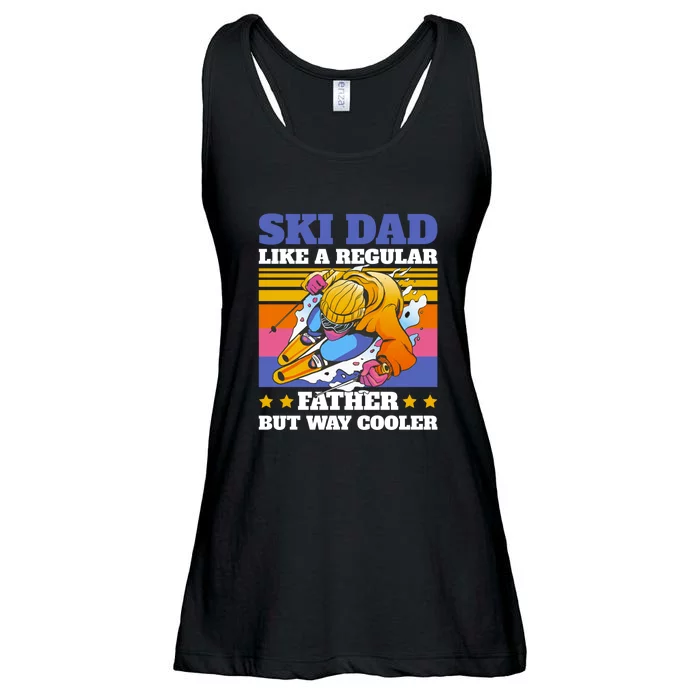 Funny Skiing Father Ski Dad Skiing Gift Ladies Essential Flowy Tank