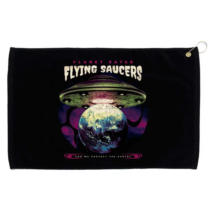 Flying Saucers Grommeted Golf Towel