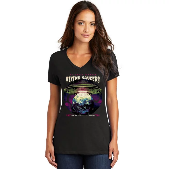 Flying Saucers Women's V-Neck T-Shirt