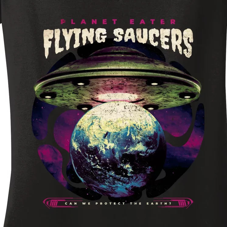 Flying Saucers Women's V-Neck T-Shirt