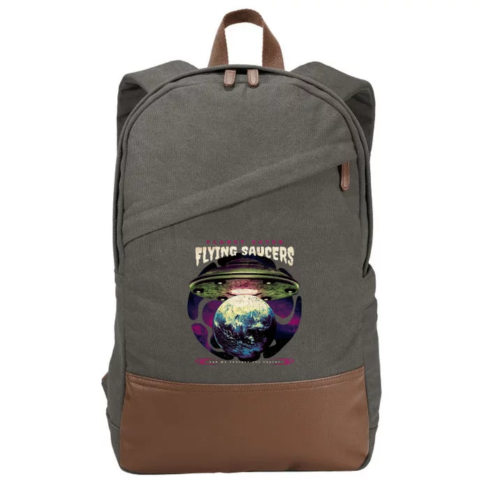 Flying Saucers Cotton Canvas Backpack