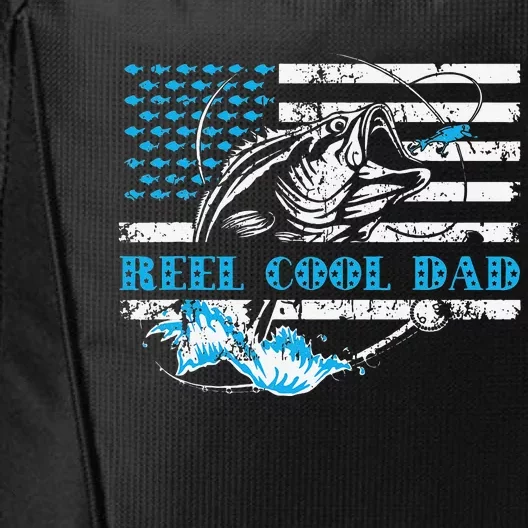 Fishing Stuff For Fathers Day Reel Cool Dad American Flag City Backpack