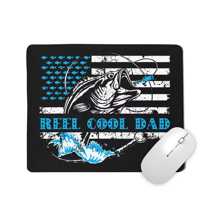 Fishing Stuff For Fathers Day Reel Cool Dad American Flag Mousepad