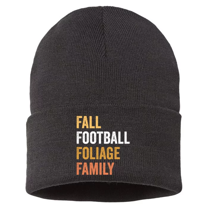 Football Season Fall Football Foliage Family Sustainable Knit Beanie