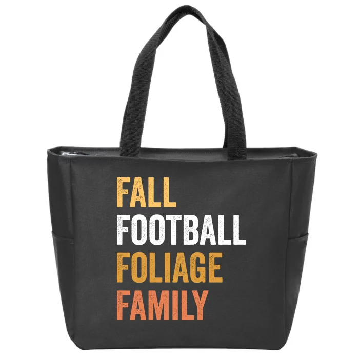 Football Season Fall Football Foliage Family Zip Tote Bag