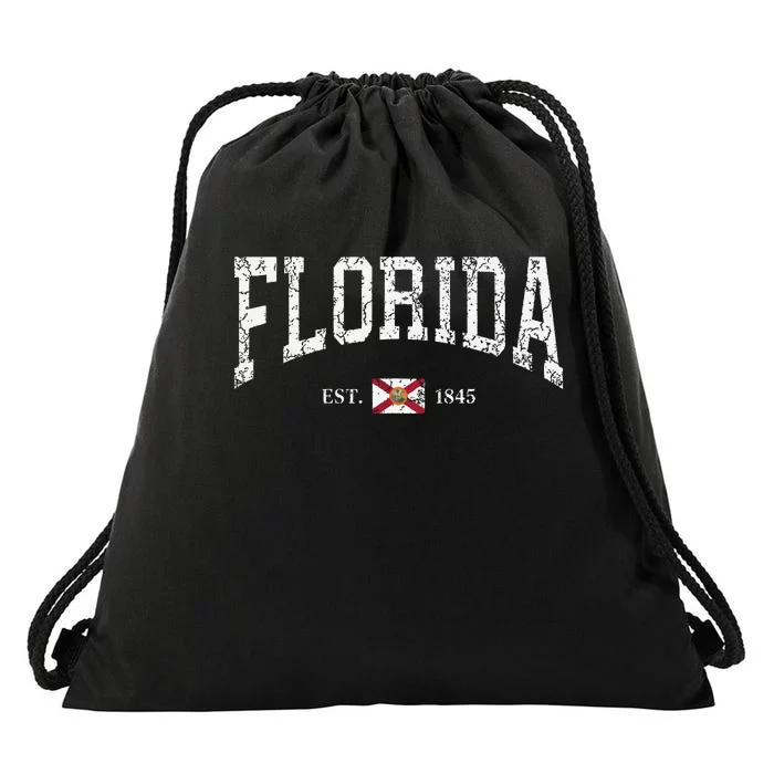 Florida State Flag Distressed Drawstring Bag