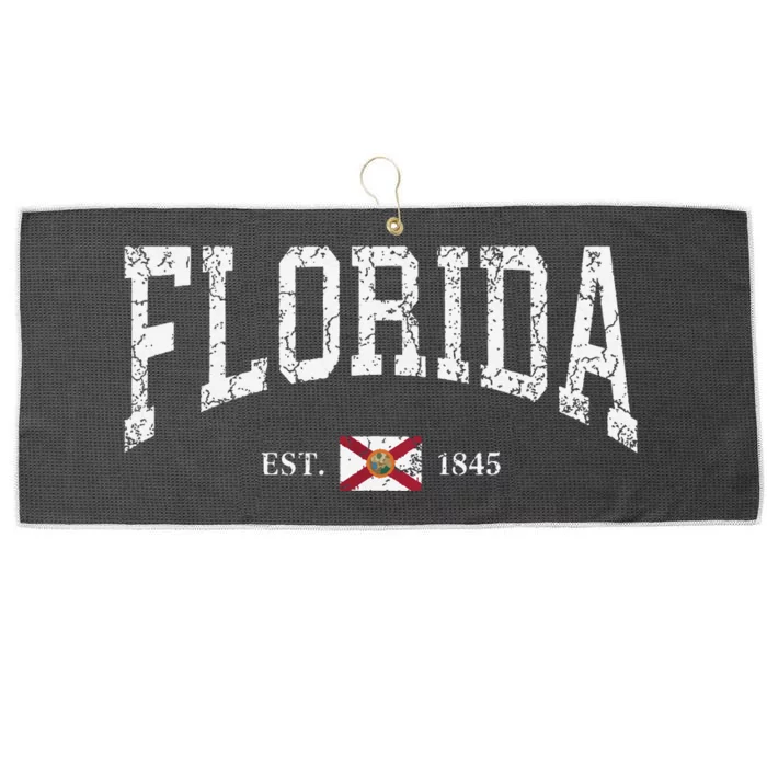 Florida State Flag Distressed Large Microfiber Waffle Golf Towel