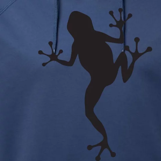 Frog Silhouette Funny Performance Fleece Hoodie