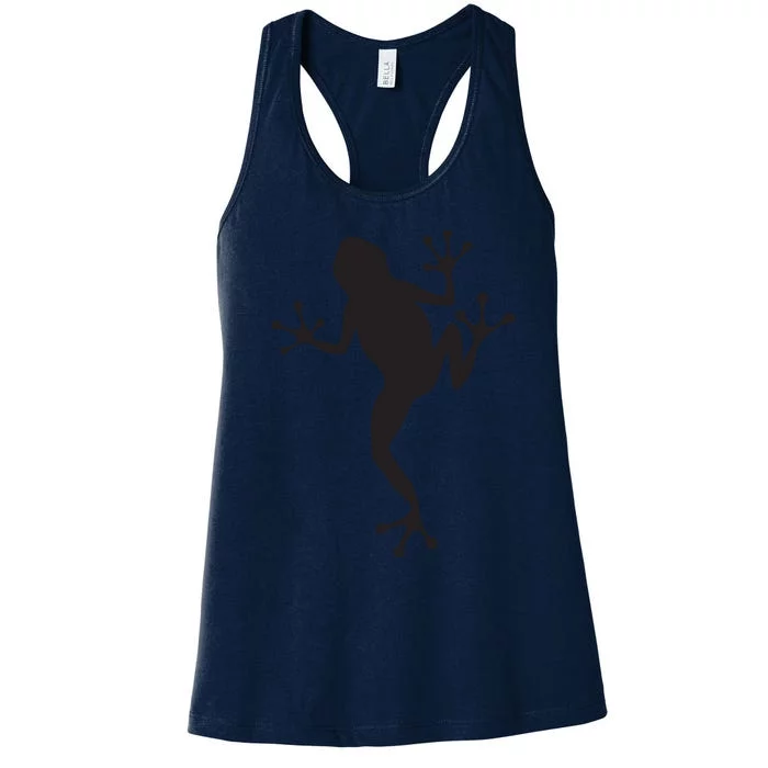 Frog Silhouette Funny Women's Racerback Tank