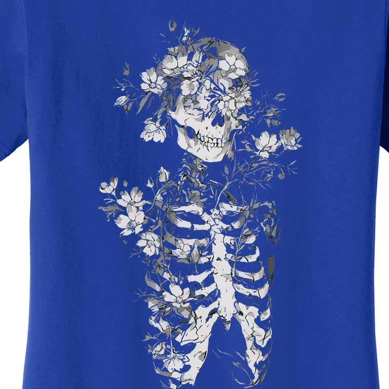 Floral Skeleton Flowers Goth Occult Death Dark Alt Aesthetic Women's T-Shirt