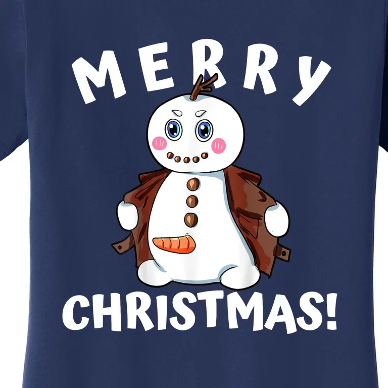 Flashing Snowman Funny Winter Carrot Women's T-Shirt