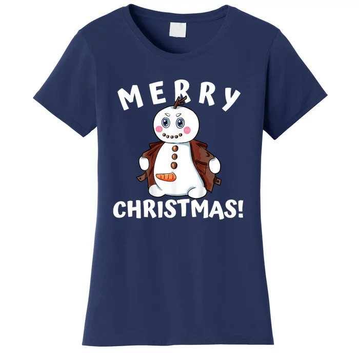 Flashing Snowman Funny Winter Carrot Women's T-Shirt