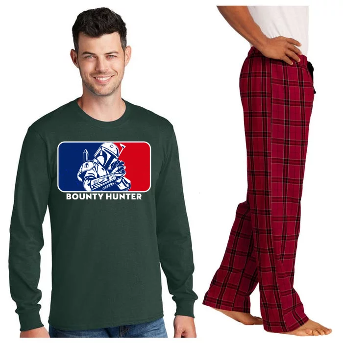 Funny Sci Fi Bounty Hunter Sports Logo Long Sleeve Pajama Set