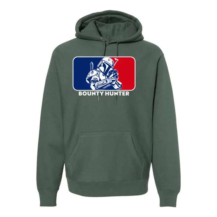 Funny Sci Fi Bounty Hunter Sports Logo Premium Hoodie