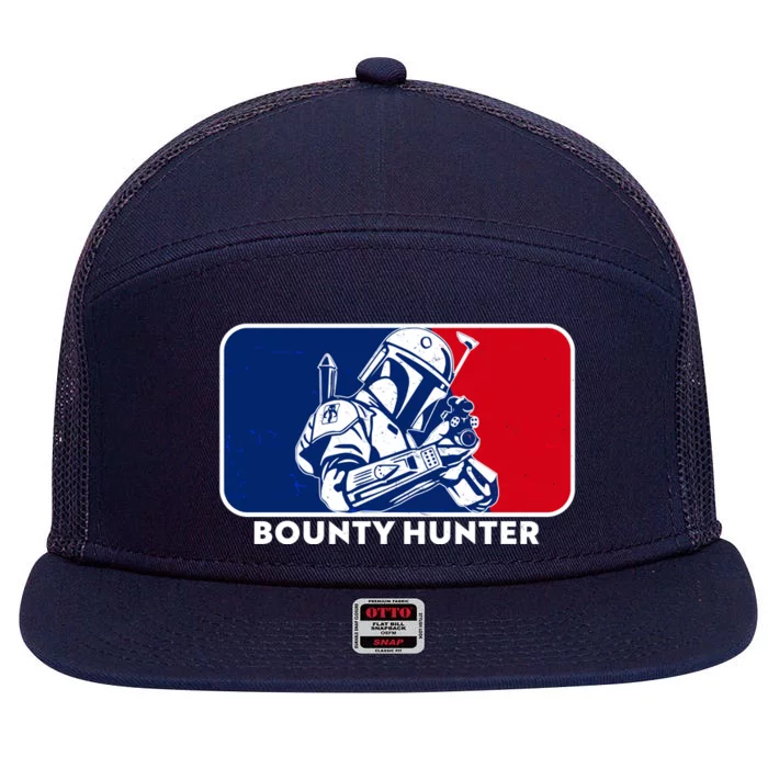 Funny Sci Fi Bounty Hunter Sports Logo 7 Panel Mesh Trucker Snapback Hat