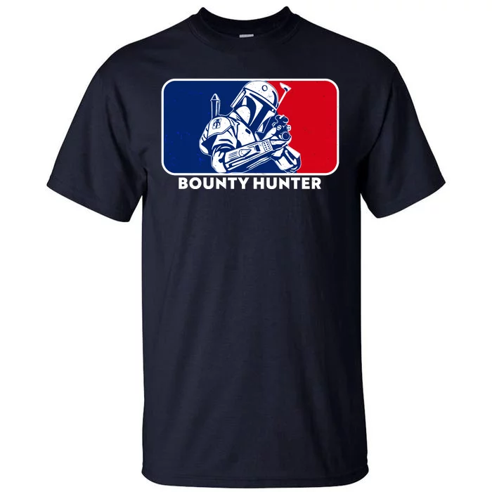 Funny Sci Fi Bounty Hunter Sports Logo Tall T-Shirt