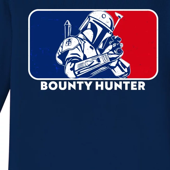 Funny Sci Fi Bounty Hunter Sports Logo Baby Long Sleeve Bodysuit