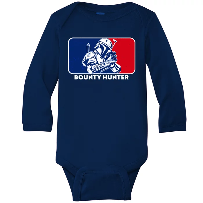 Funny Sci Fi Bounty Hunter Sports Logo Baby Long Sleeve Bodysuit