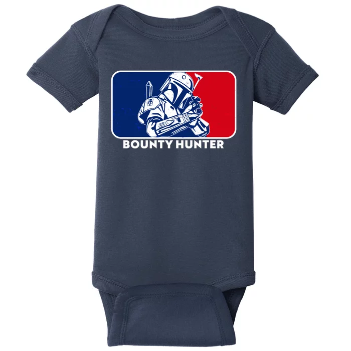 Funny Sci Fi Bounty Hunter Sports Logo Baby Bodysuit