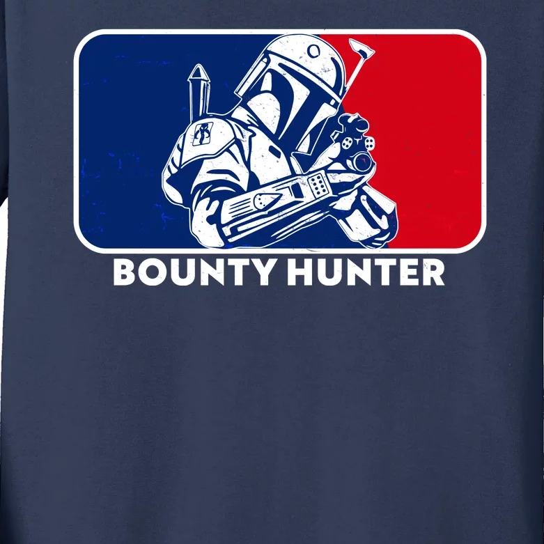 Funny Sci Fi Bounty Hunter Sports Logo Kids Long Sleeve Shirt