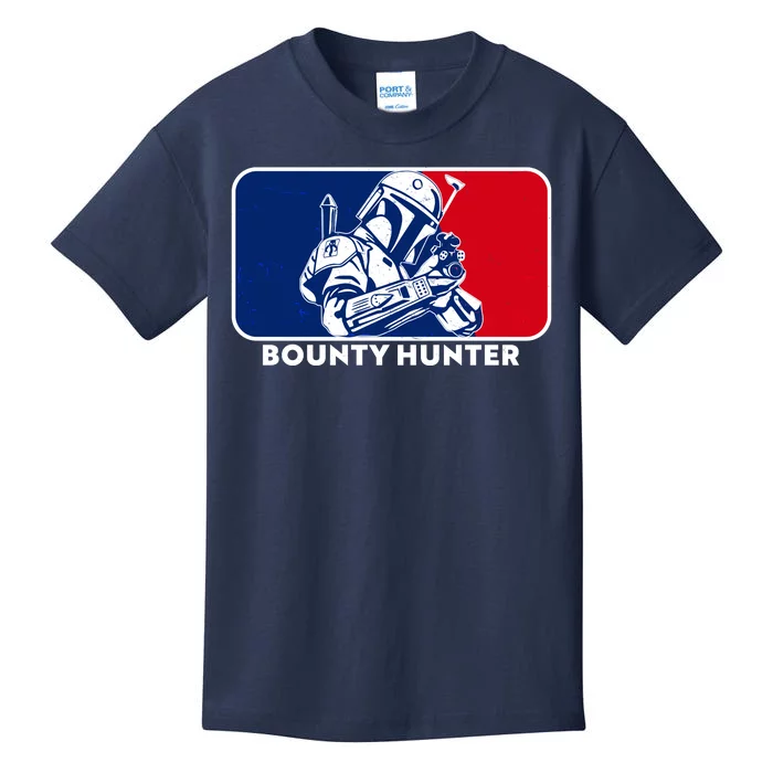 Funny Sci Fi Bounty Hunter Sports Logo Kids T-Shirt