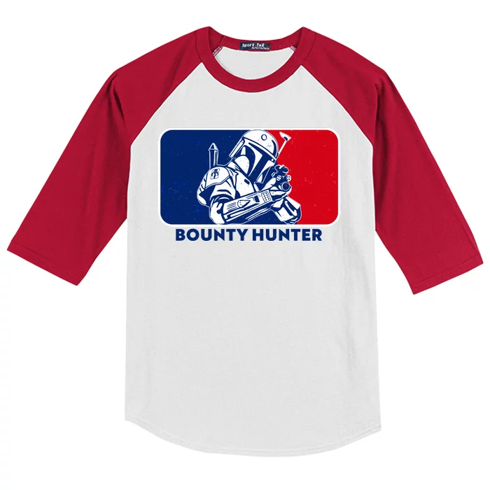 Funny Sci Fi Bounty Hunter Sports Logo Kids Colorblock Raglan Jersey