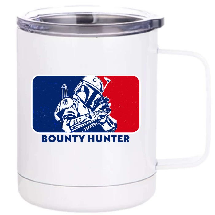 Funny Sci Fi Bounty Hunter Sports Logo Front & Back 12oz Stainless Steel Tumbler Cup