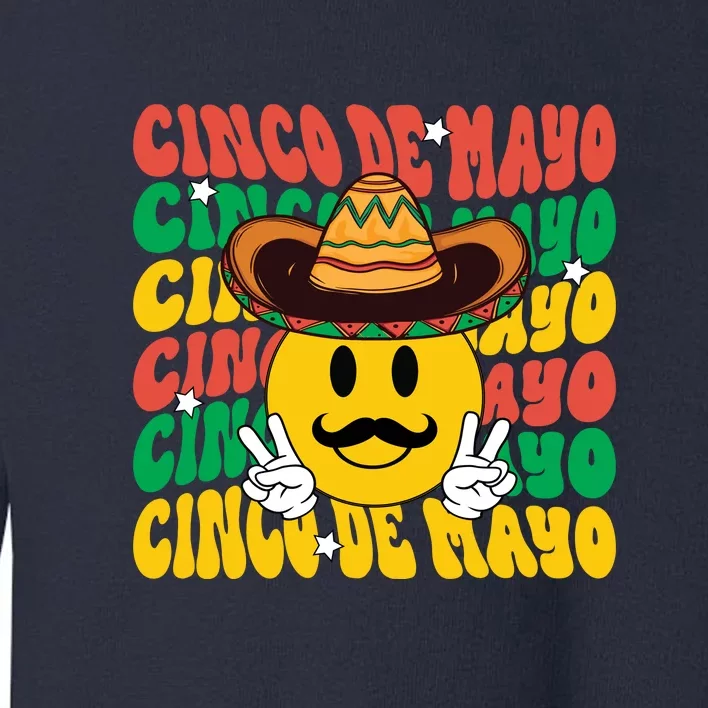 Funny Smiley Face Cinco De Mayo Celebration Gift Toddler Sweatshirt