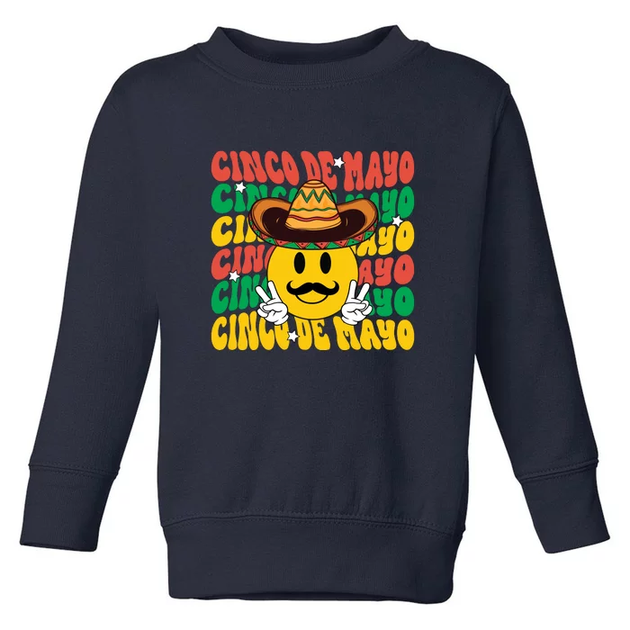 Funny Smiley Face Cinco De Mayo Celebration Gift Toddler Sweatshirt