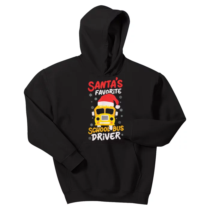 Funny Santas Favorite School Bus Driver Christmas Kids Hoodie