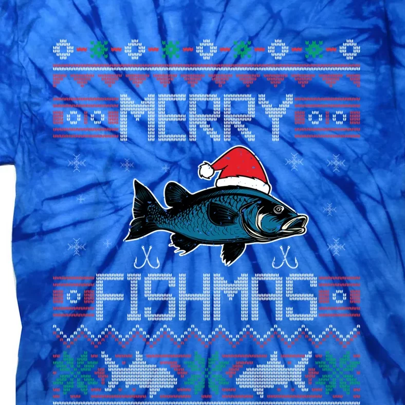 Funny Santa Fish Merry Fishmas Christmas For Fish Angler Gift Tie-Dye T-Shirt